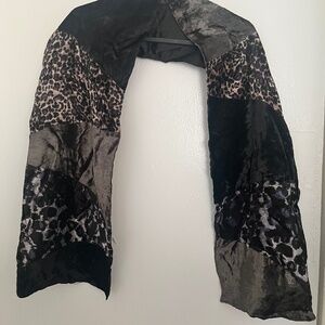 Black Velvet Animal Print Scarf